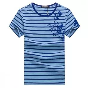 shark hommes t-shirt polo shirt summer circular collar stripe printing blue